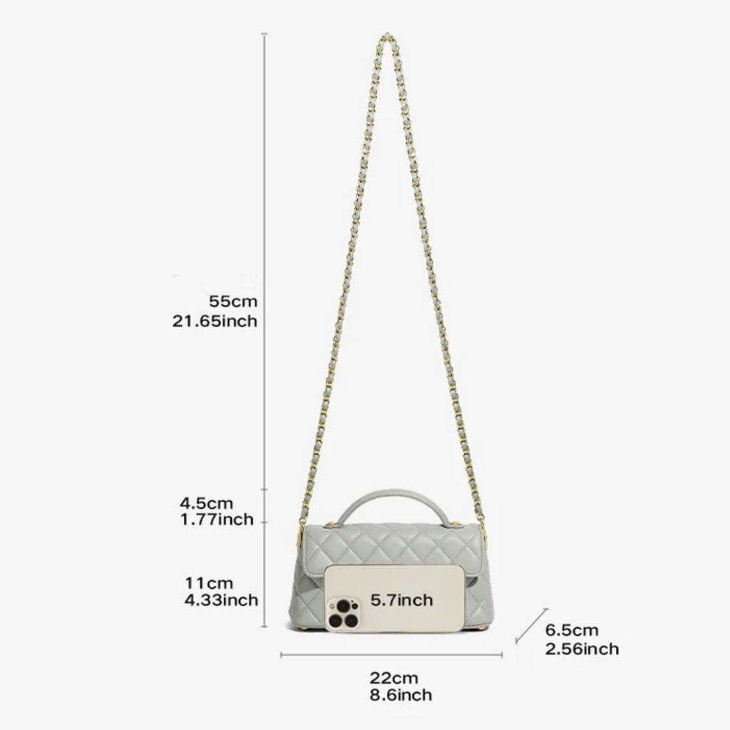 Black Genuine Leather Quilted Chain Crossbody Shoulder Bag Women UK – Evening Layer Smart Casual Accessory, Holiday Wear