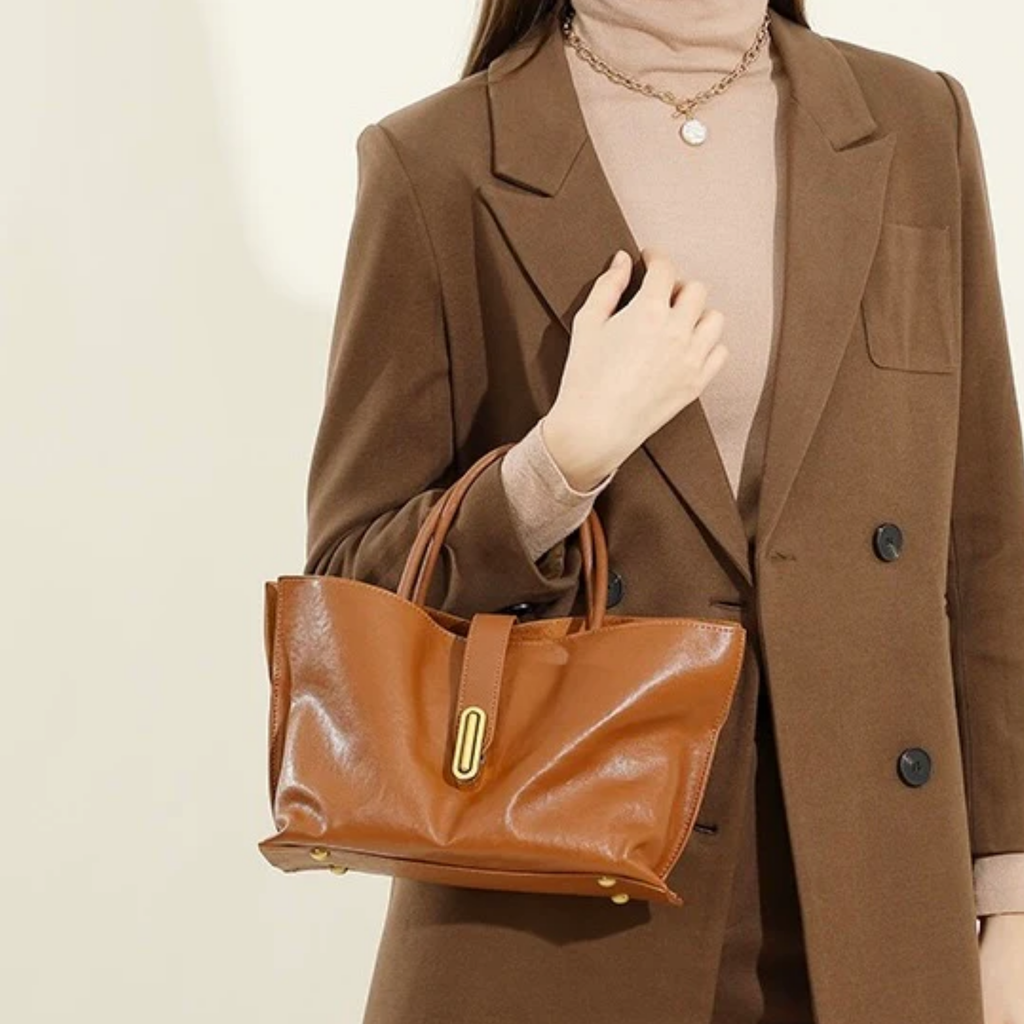 Brown Genuine Cowhide Crossbody Tote Bag Women UK – Leather Handbag for Everyday Use, Smart Casual & Workwear