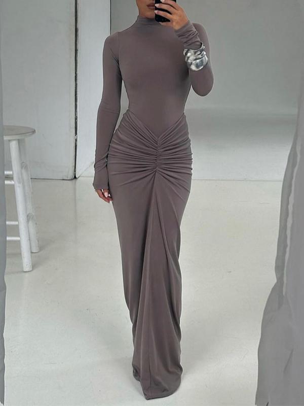 Ruched Maxi Dress Women UK – Formal Occasion Evening Gown