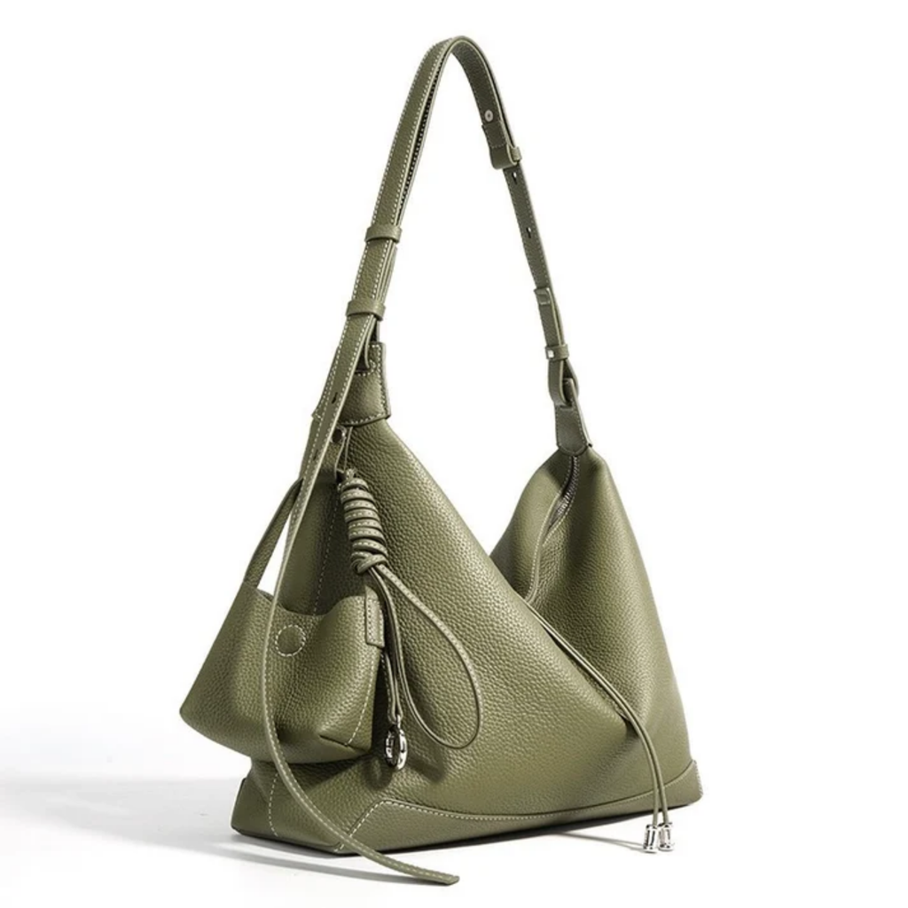 Genuine Leather Minimalist Tote Bag Women UK – Dumpling Handbag for Workwear, Smart Casual