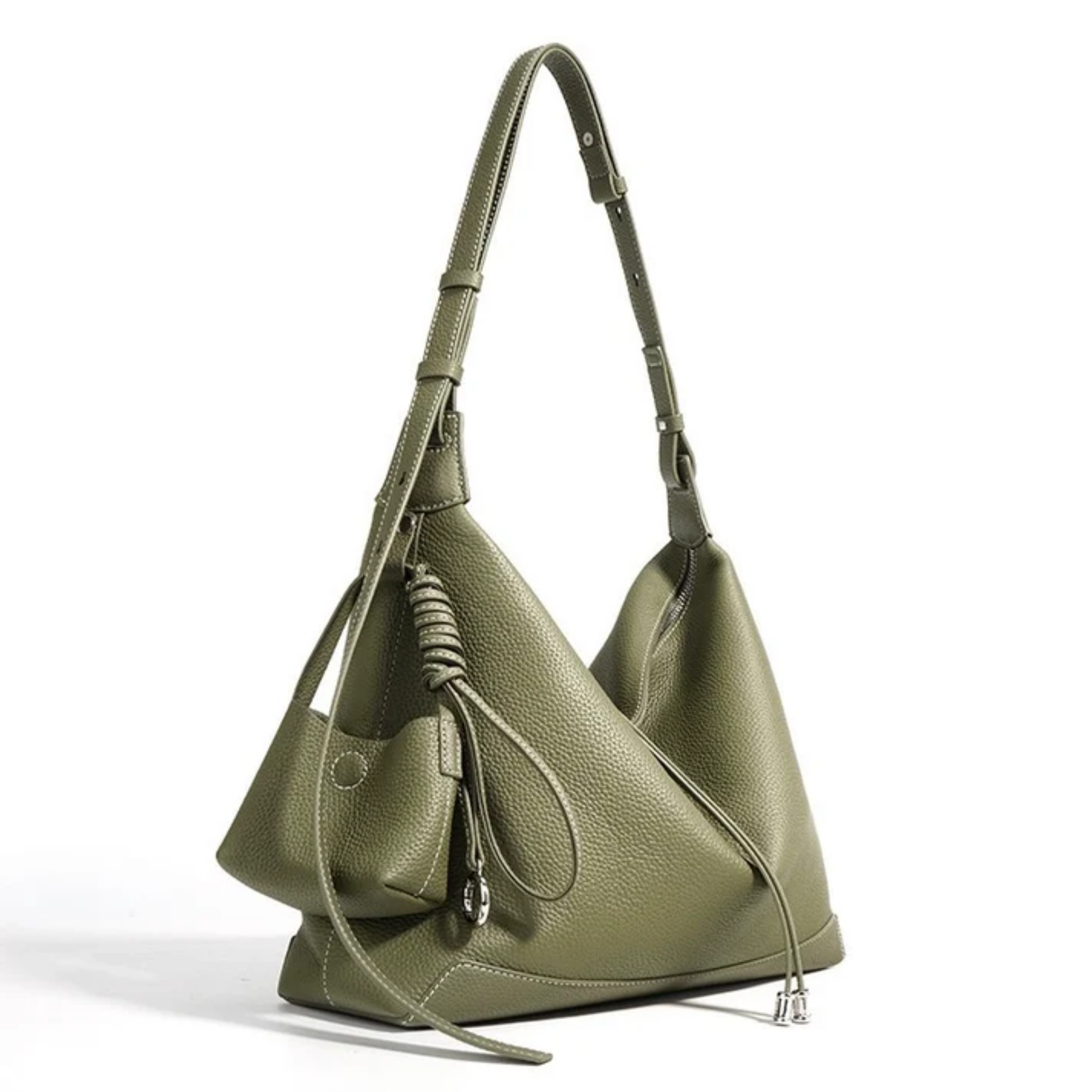 Genuine Leather Minimalist Tote Bag Women UK – Dumpling Handbag for Workwear, Smart Casual
