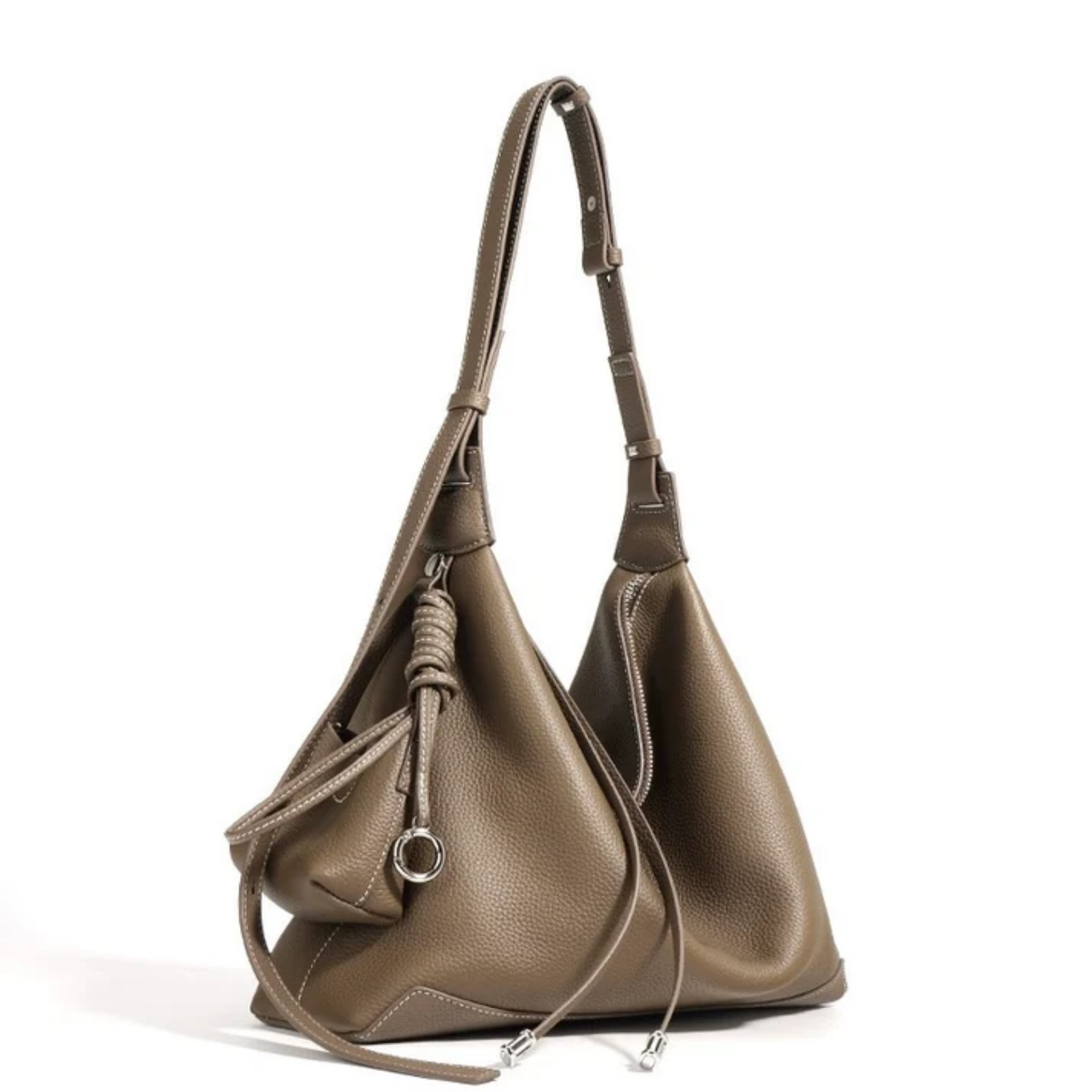 Genuine Leather Minimalist Tote Bag Women UK – Dumpling Handbag for Workwear, Smart Casual
