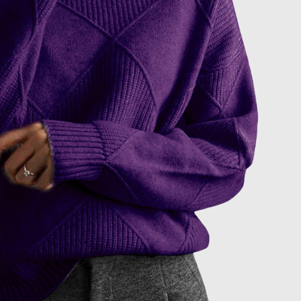 Roll Neck Jumper in Soft Knit Fabric for Casual Wear