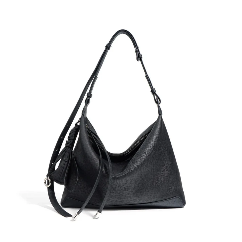 Genuine Leather Minimalist Tote Bag Women UK – Dumpling Handbag for Workwear, Smart Casual