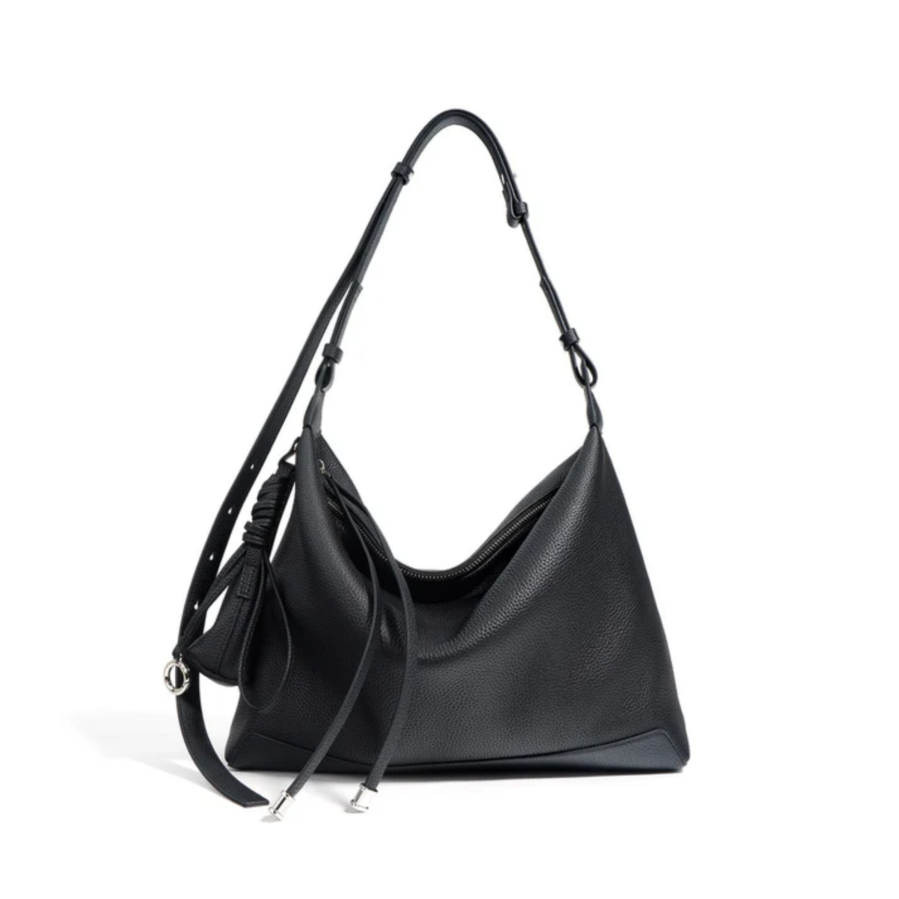 Genuine Leather Minimalist Tote Bag Women UK – Dumpling Handbag for Workwear, Smart Casual