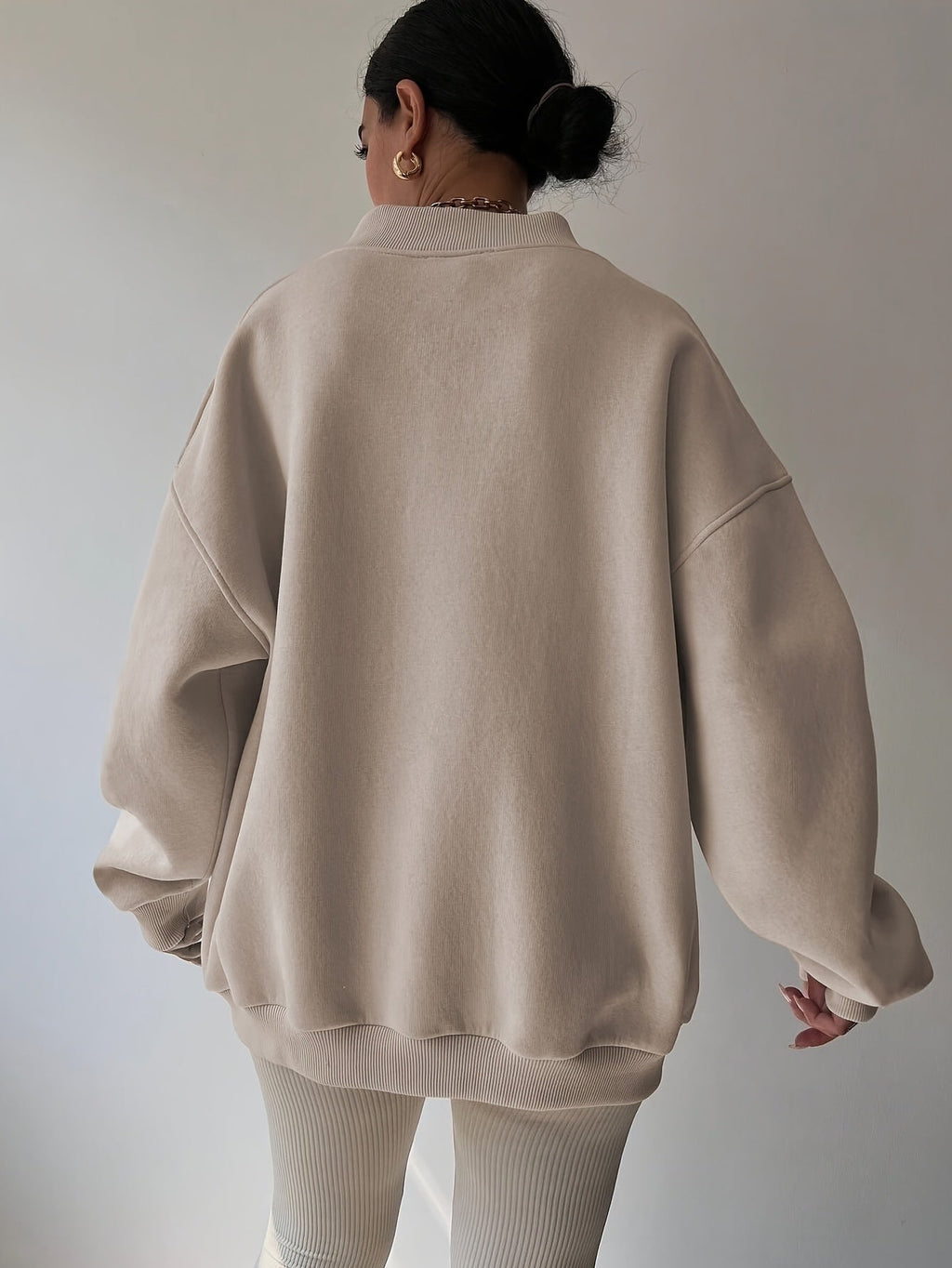 Relaxed Half-Zip Sweatshirt in Soft Cotton Blend for Casual Wear