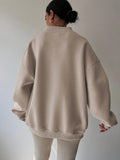 Relaxed Half-Zip Sweatshirt in Soft Cotton Blend for Casual Wear