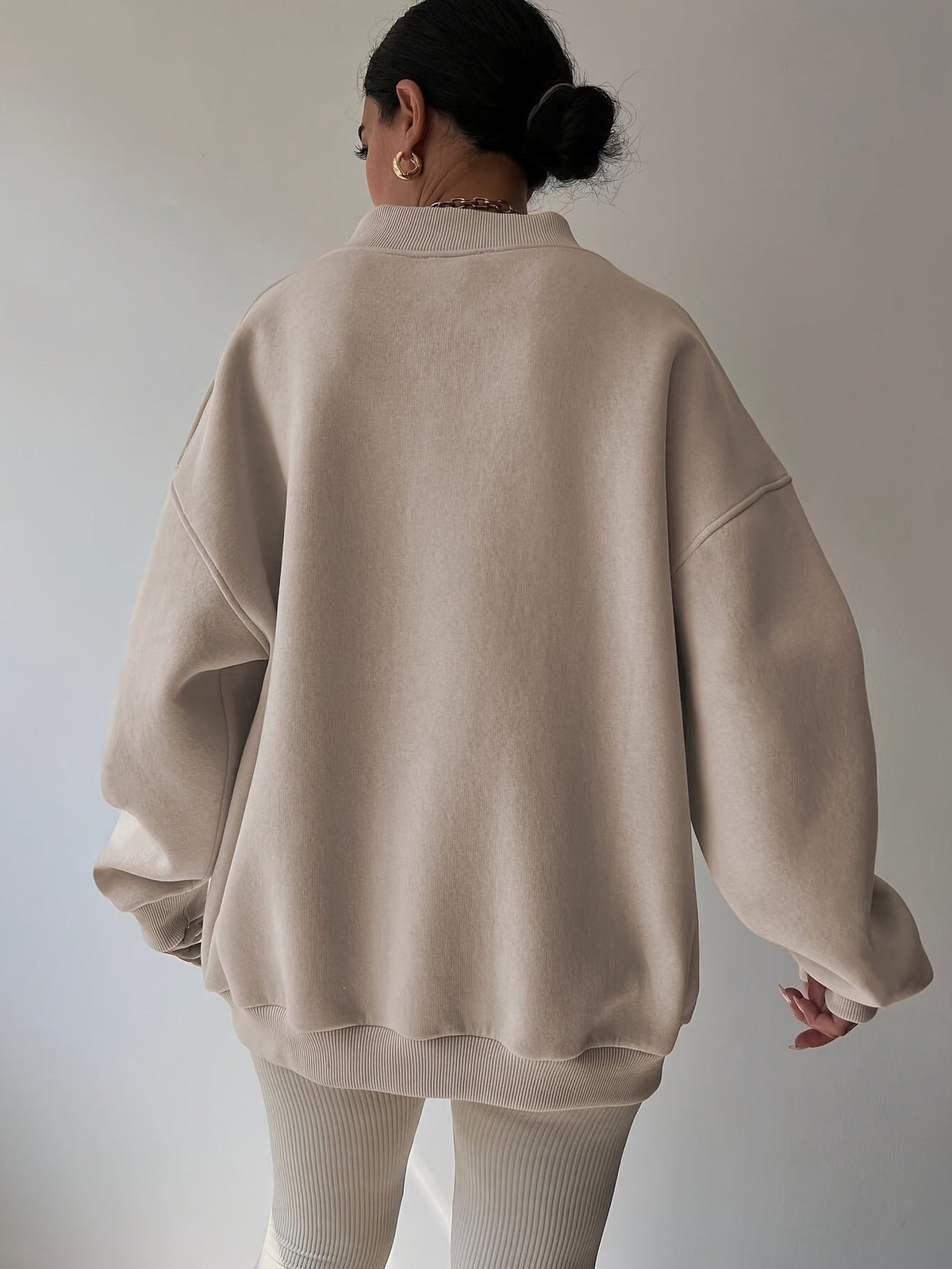 Relaxed Half-Zip Sweatshirt in Soft Cotton Blend for Casual Wear