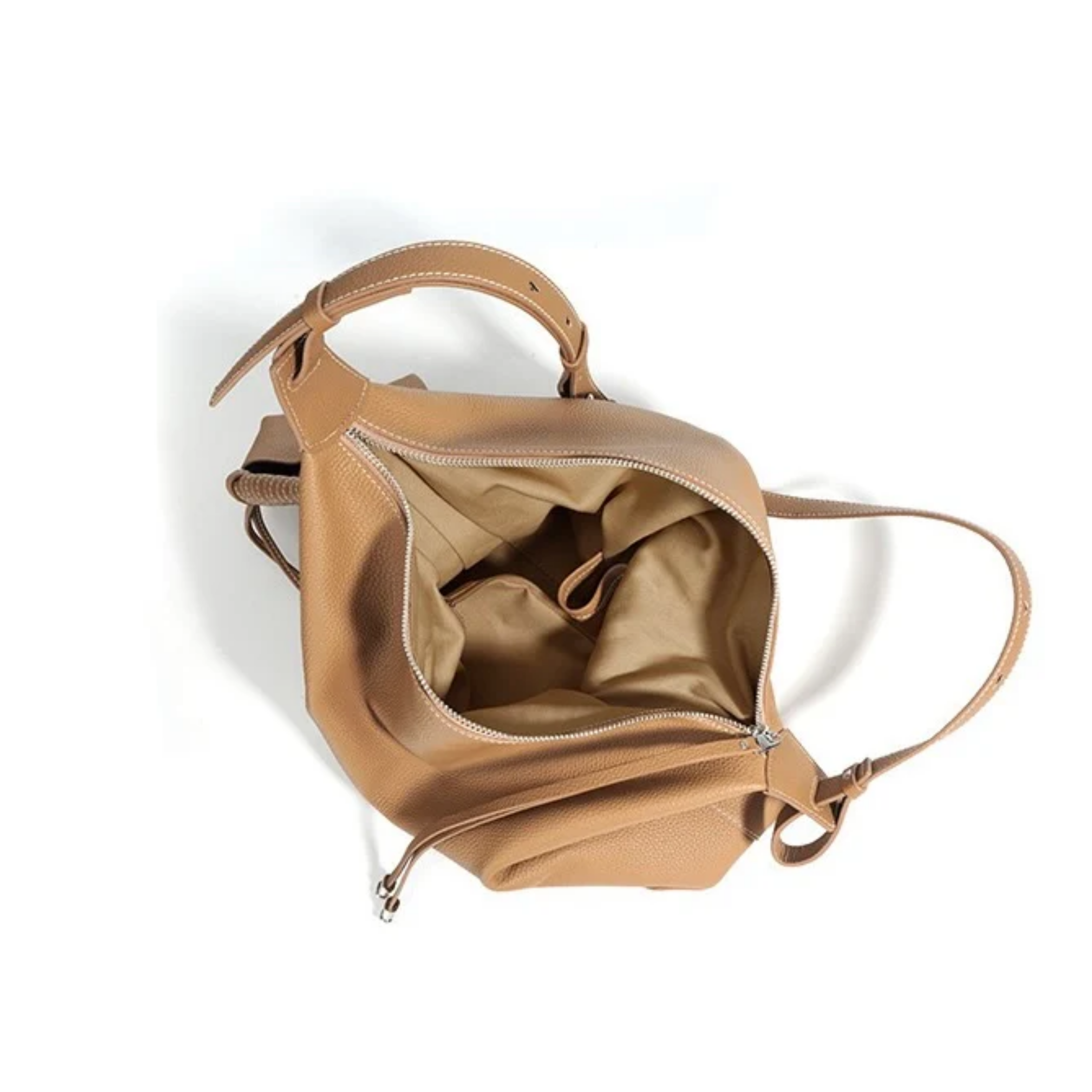 Genuine Leather Minimalist Tote Bag Women UK – Dumpling Handbag for Workwear, Smart Casual