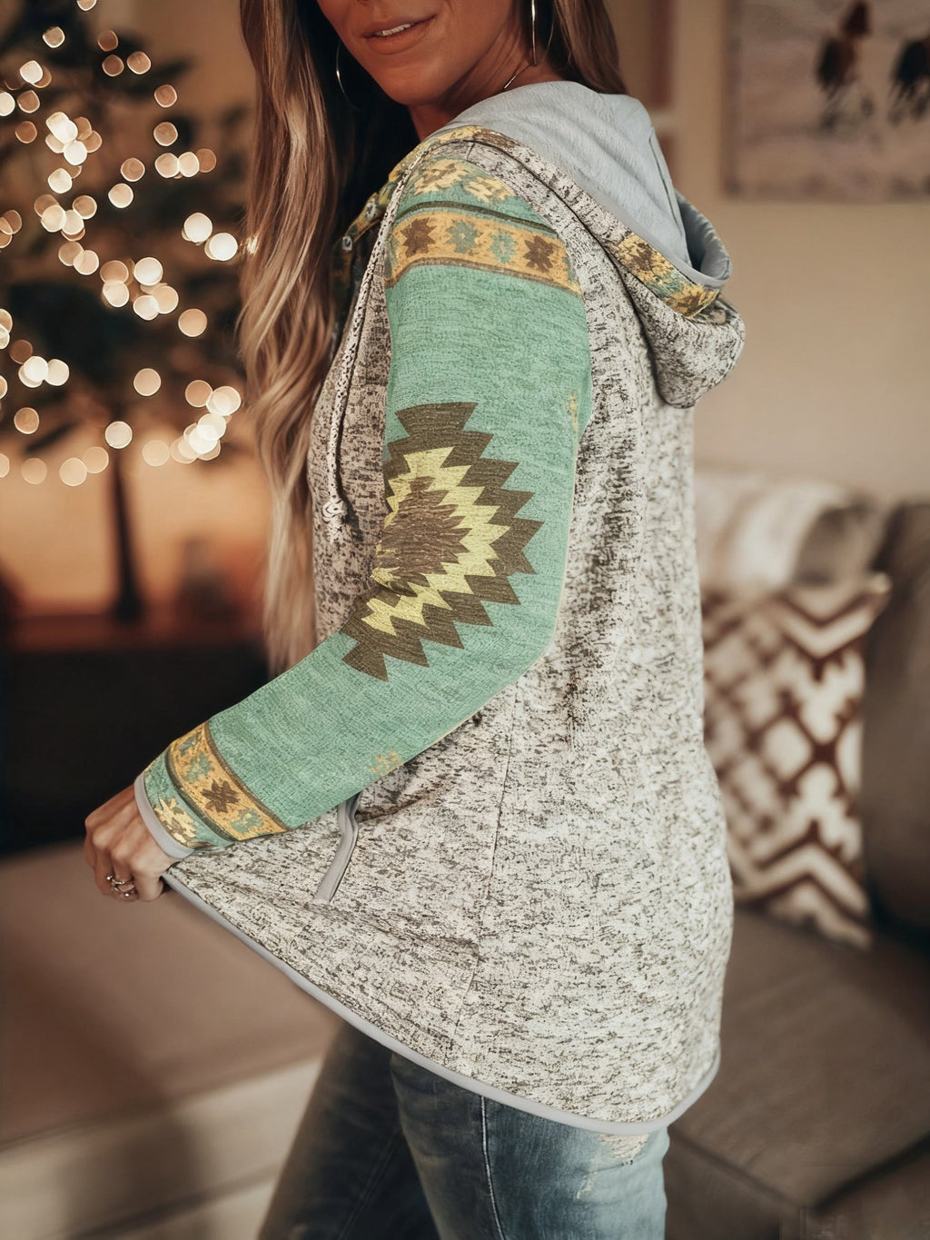 Western Hooded Sweatshirt | Cozy Cotton Blend | Casual Outdoor Wear