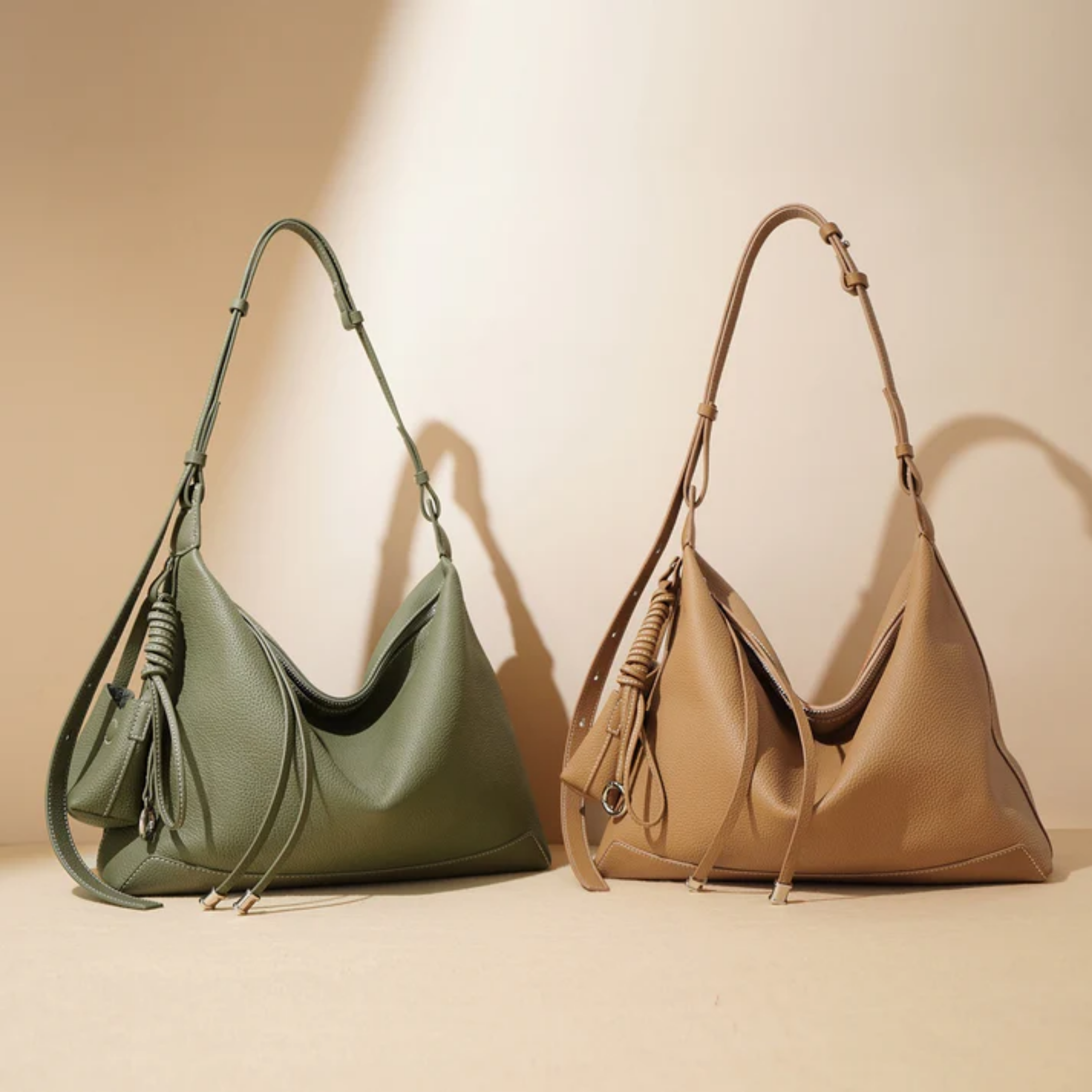 Genuine Leather Minimalist Tote Bag Women UK – Dumpling Handbag for Workwear, Smart Casual