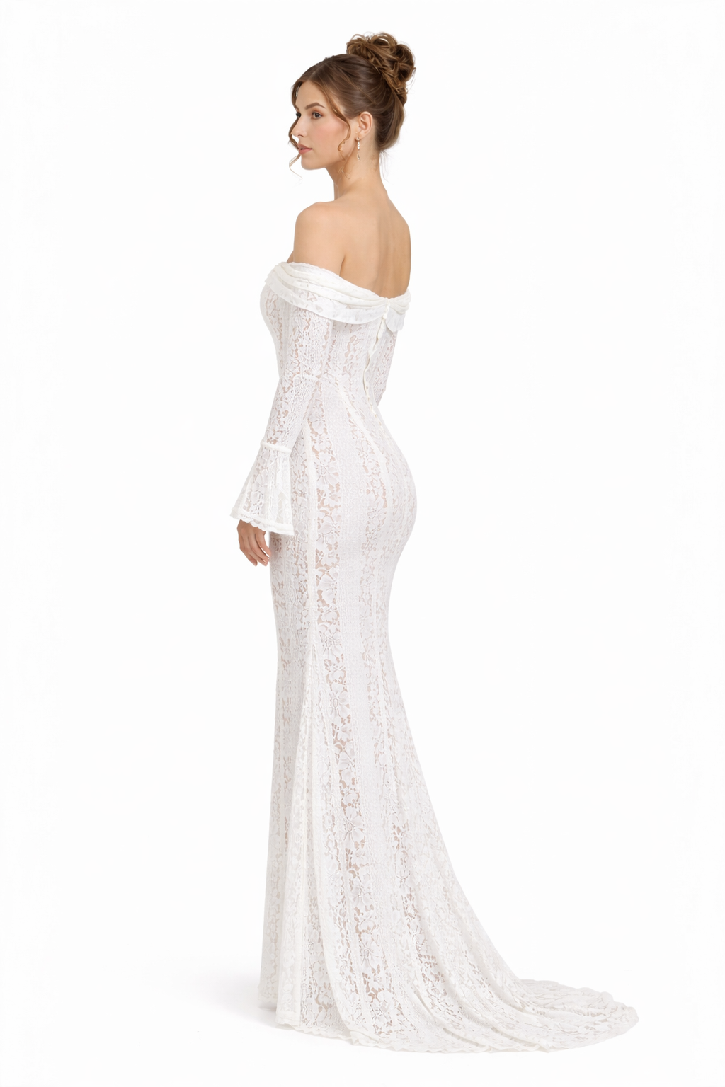 Floral Lace Dress with Mesh Lining Women UK – Wedding Guest Garden Party Evening Gown, Cocktail Attire