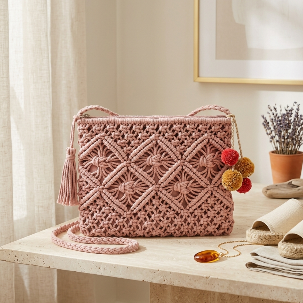Eco-Friendly Woven Crossbody Bag UK – Sustainable Fashion Accessory for Smart Casual Office Wear, Holiday