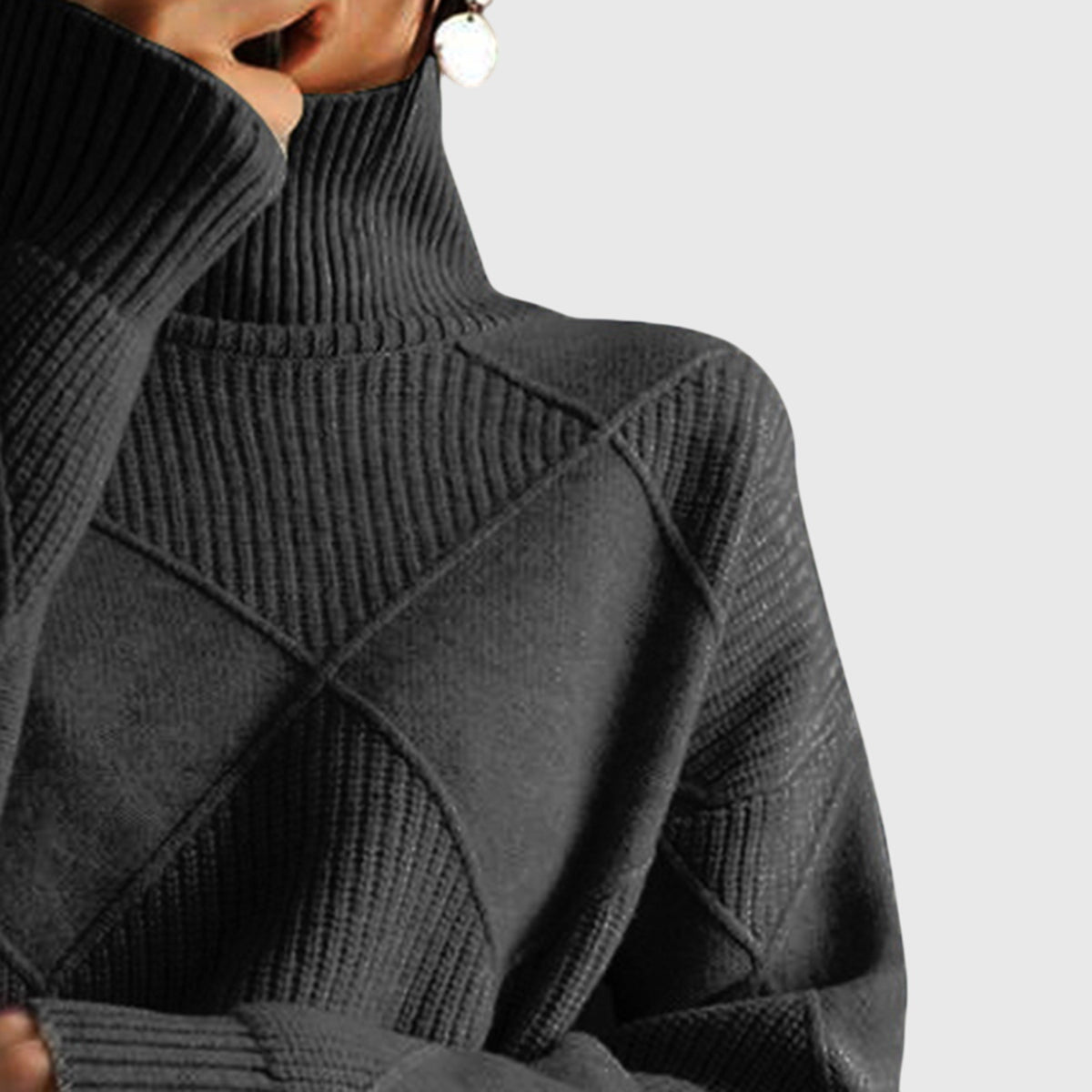 Roll Neck Jumper in Soft Knit Fabric for Casual Wear