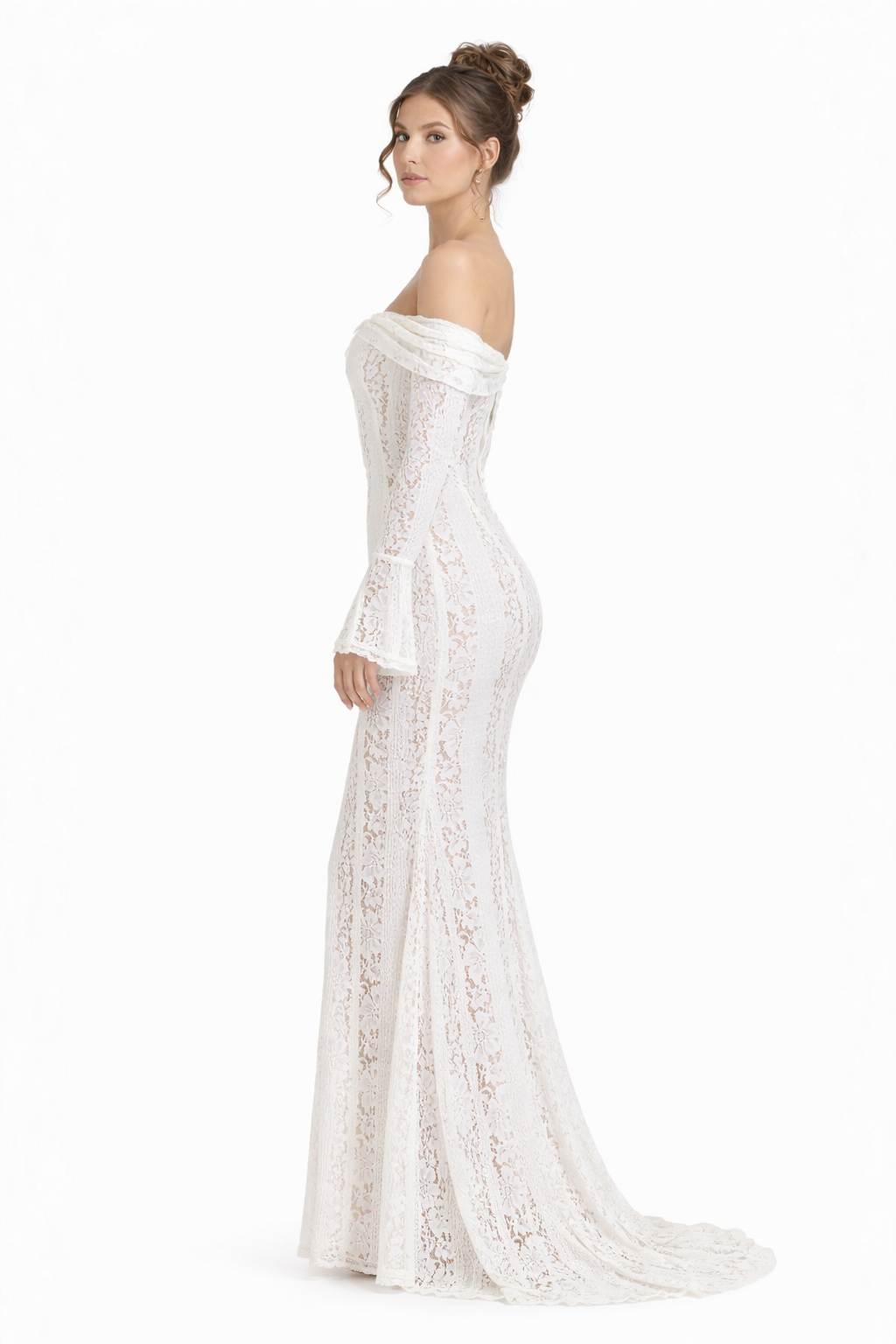 Floral Lace Dress with Mesh Lining Women UK – Wedding Guest Garden Party Evening Gown, Cocktail Attire