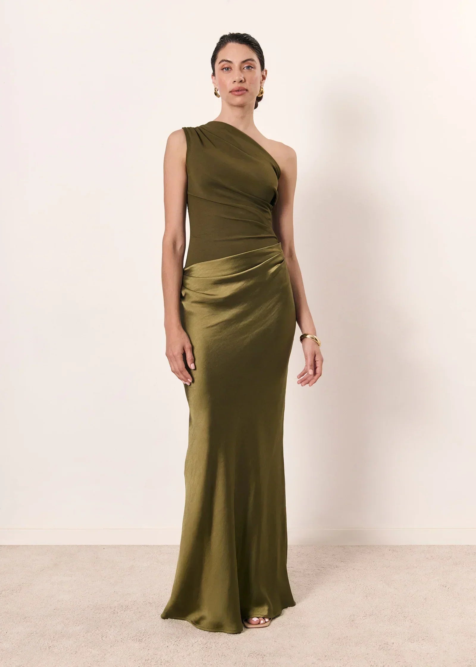 Satin Asymmetrical Maxi Dress Women UK – Elegant Evening Gown, Wedding Guest Cocktail