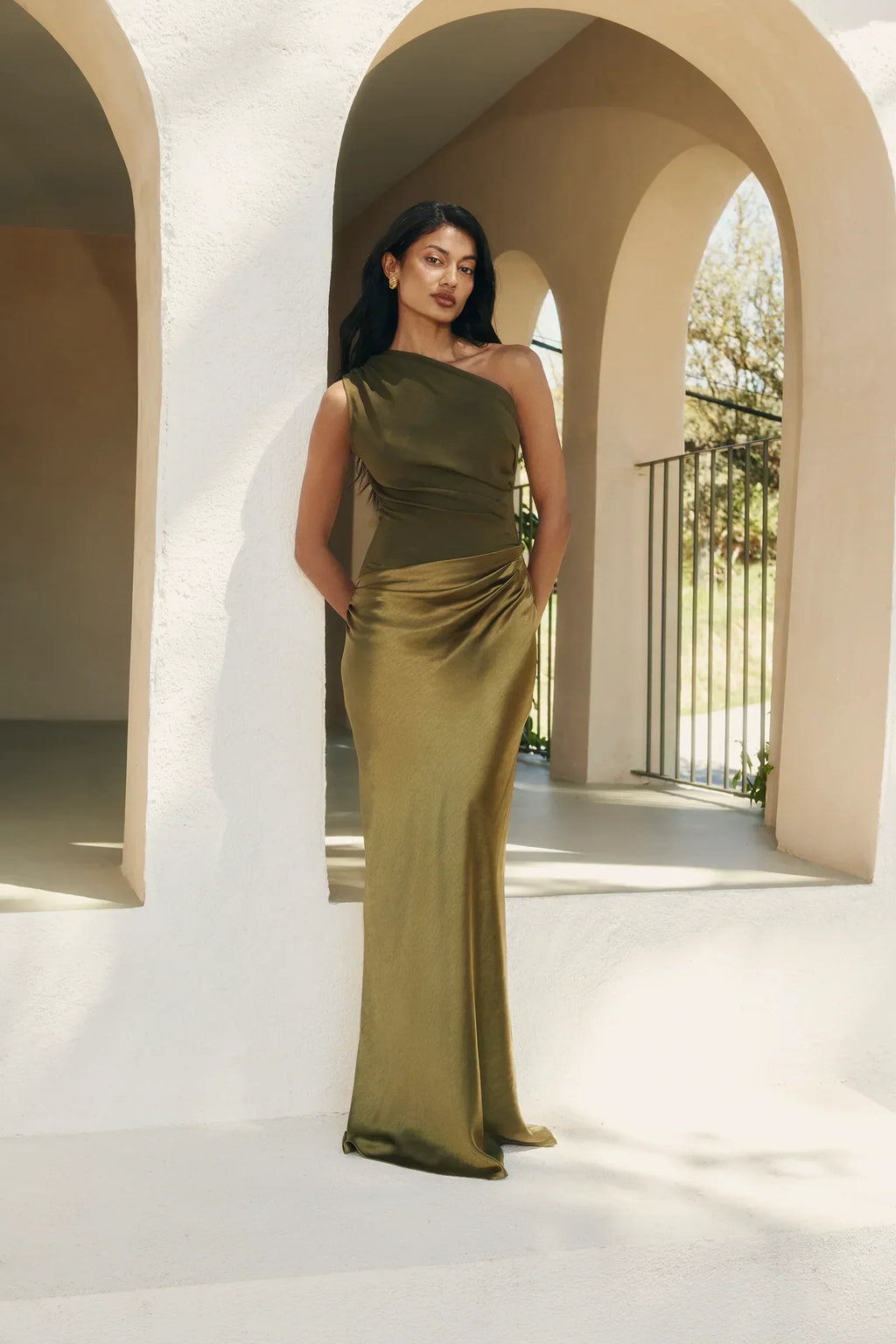 Satin Asymmetrical Maxi Dress Women UK – Elegant Evening Gown, Wedding Guest Cocktail