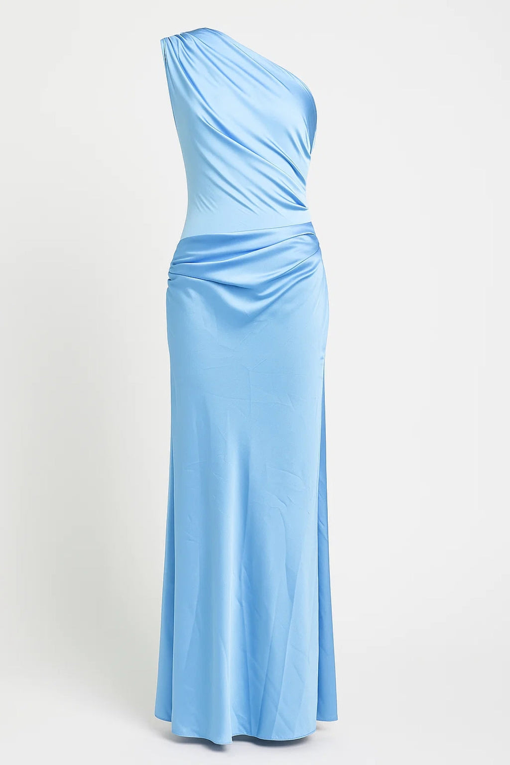 Asymmetric One-Shoulder Maxi Dress with Draped Detail for Evening Events