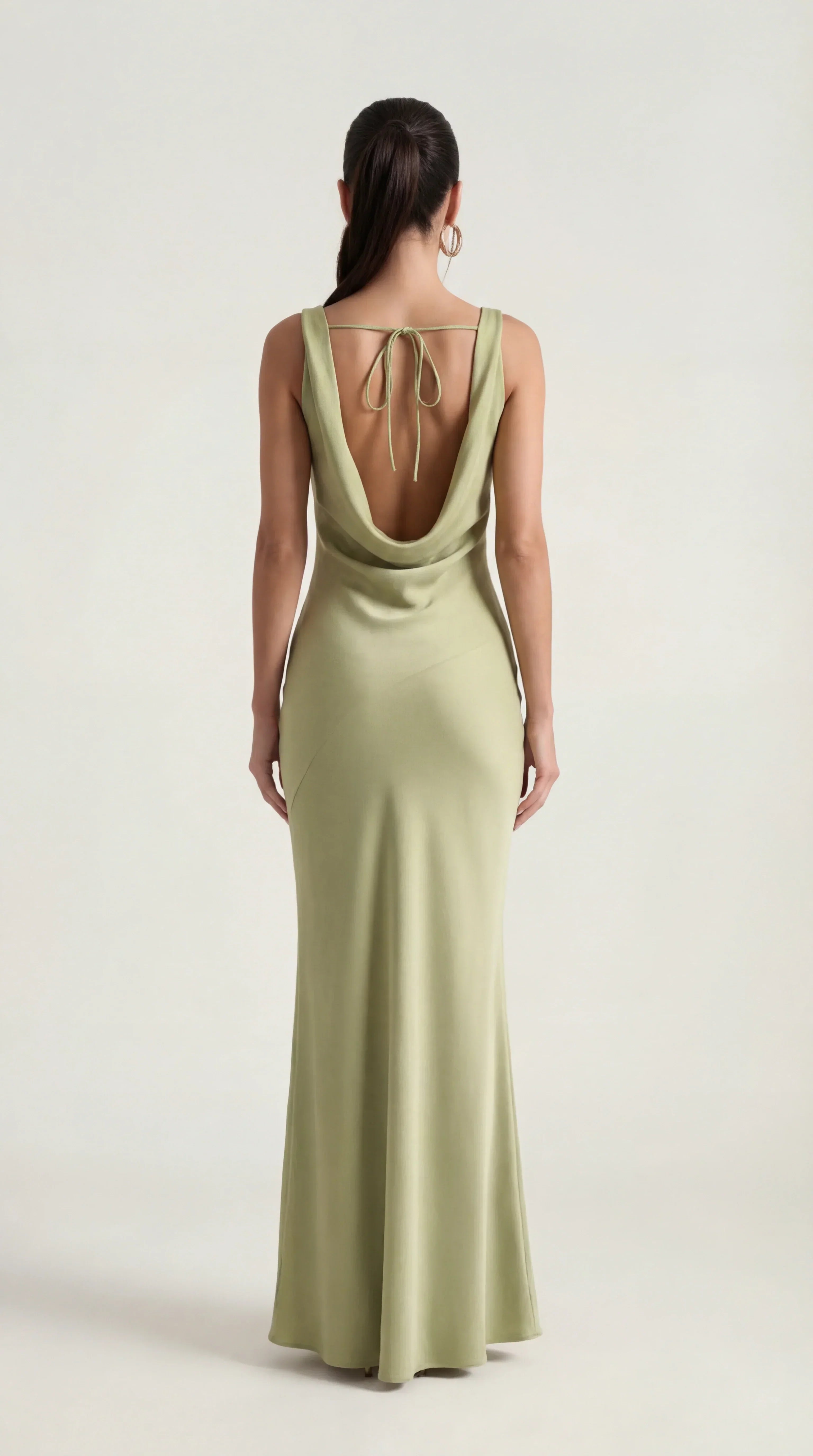 Backless Satin Halter Maxi Dress | Elegant Evening Gown for Special Events