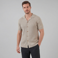 Cable Knit Short Sleeve Shirt for Men - Casual Knitwear for Warm Weather