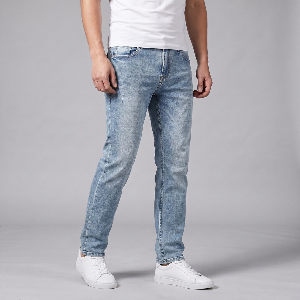 Casual Straight Leg Jeans for Men - Comfortable Denim for Everyday Wear