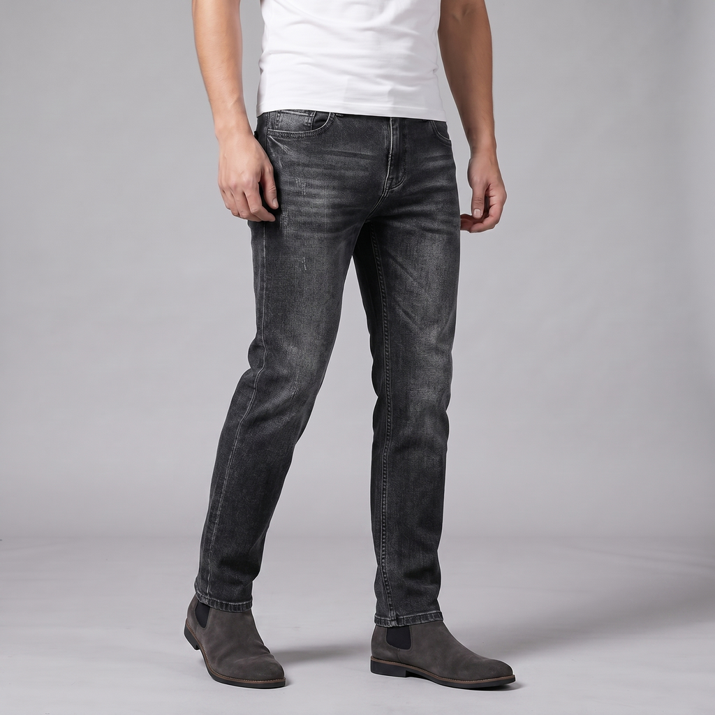 Casual Straight Leg Jeans for Men - Comfortable Denim for Everyday Wear