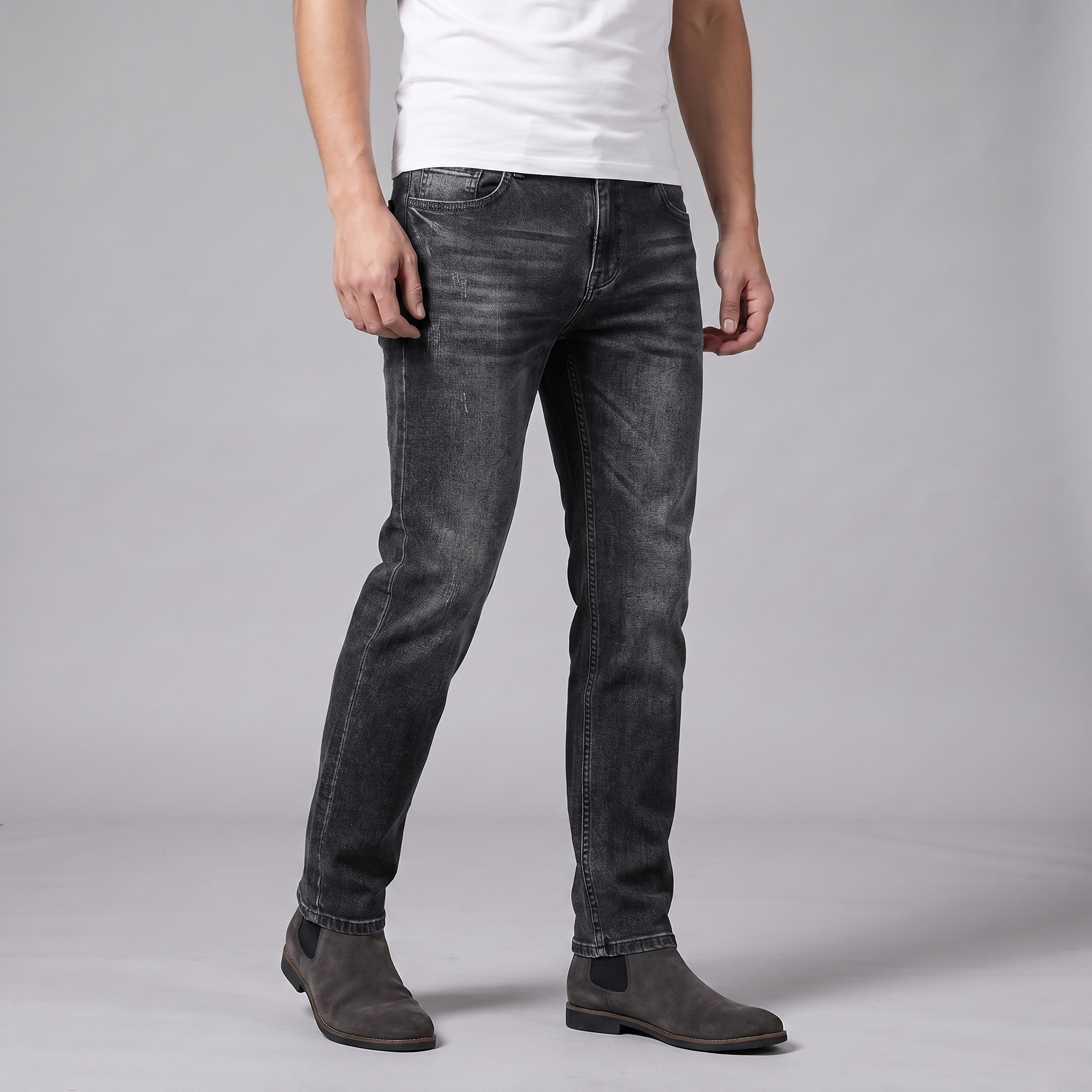 Casual Straight Leg Jeans for Men - Comfortable Denim for Everyday Wear