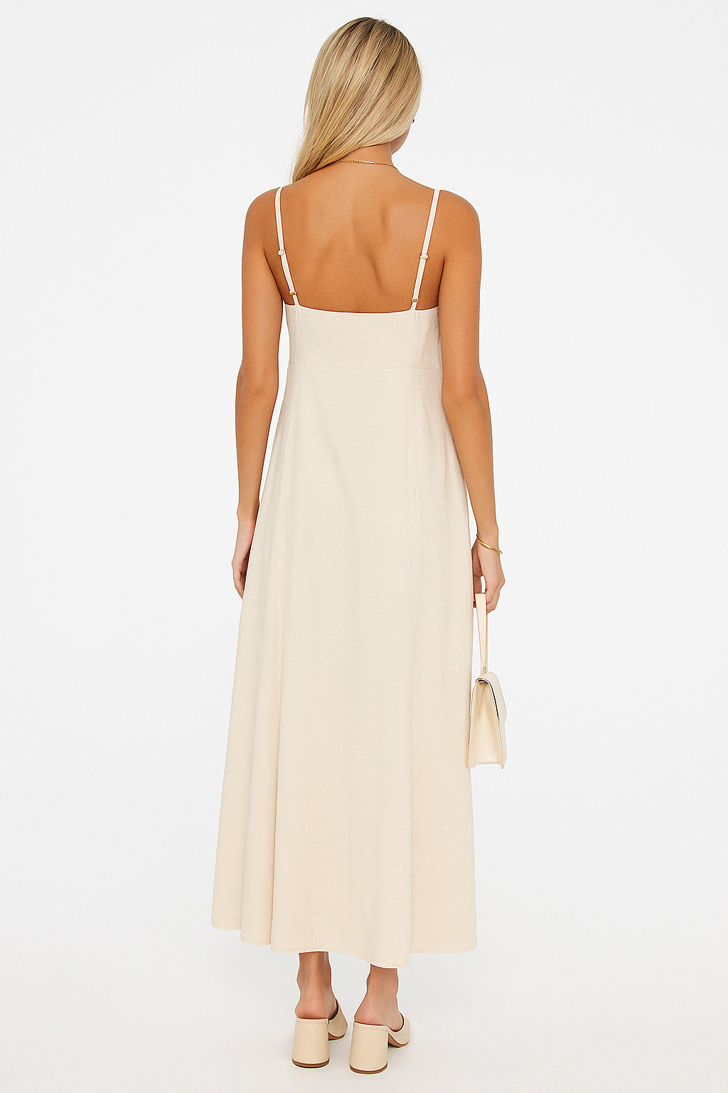 A-Line Midi Dress Women UK – Spaghetti Strap Lightweight Fabric, Wedding Guest Garden Party