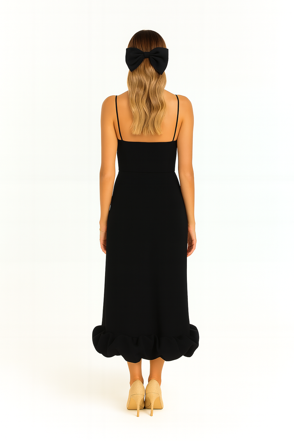 Chiffon Midi Dress Women UK – Ruffle Hem Evening Gown, Wedding Guest & Formal Occasion