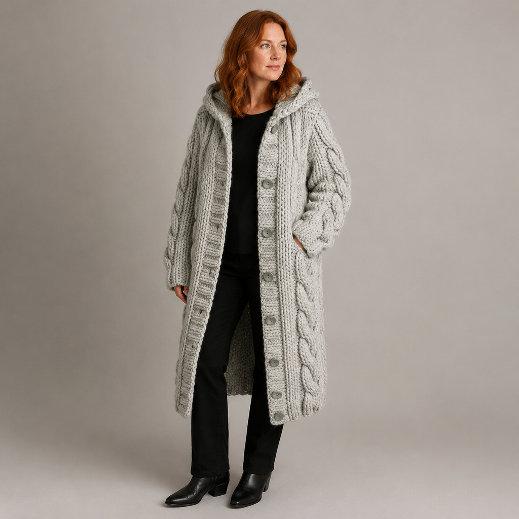 Chilly Days Ahead – Cream Longline Cable Knit Cardigan