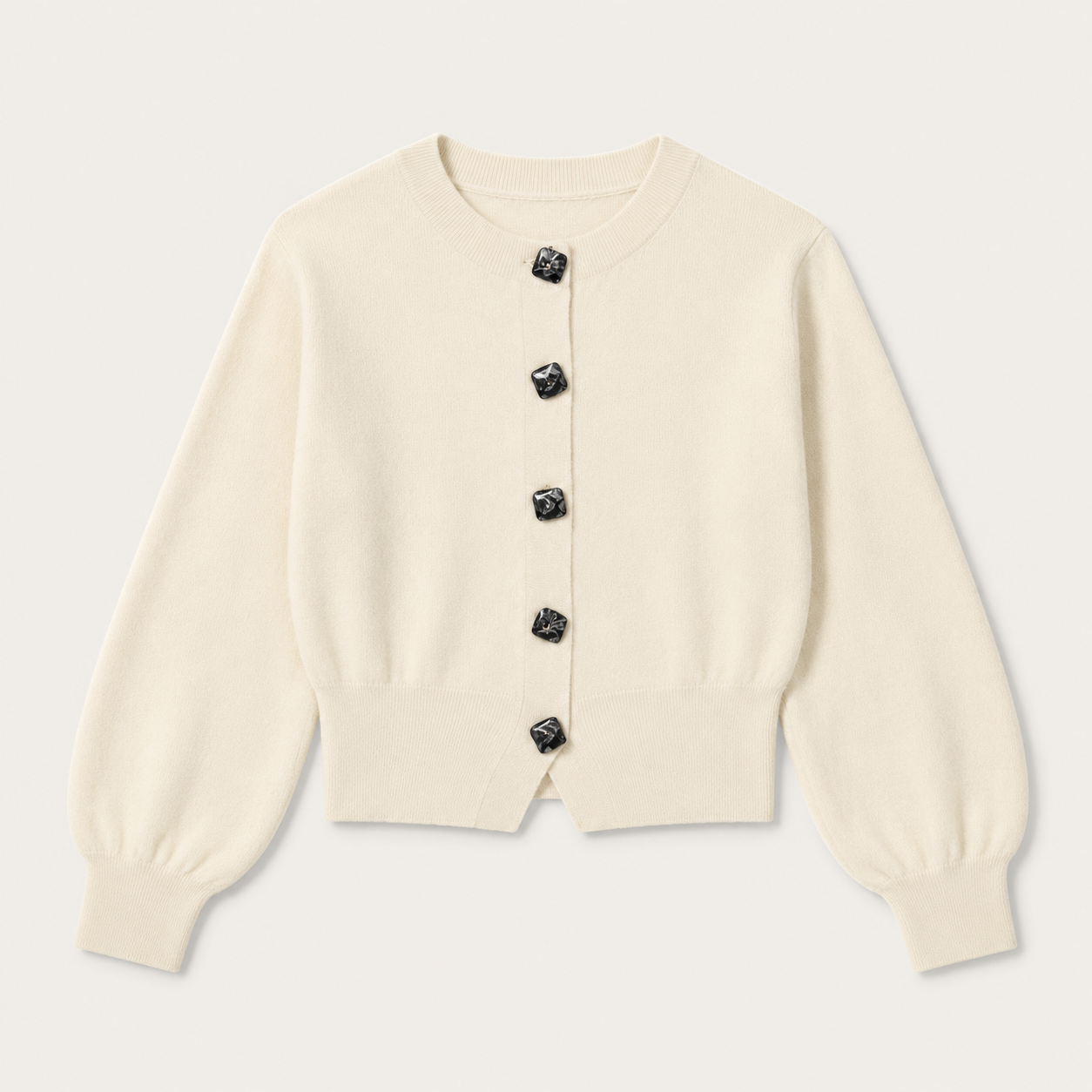 Cool Day Essential – Cream Button Cardigan