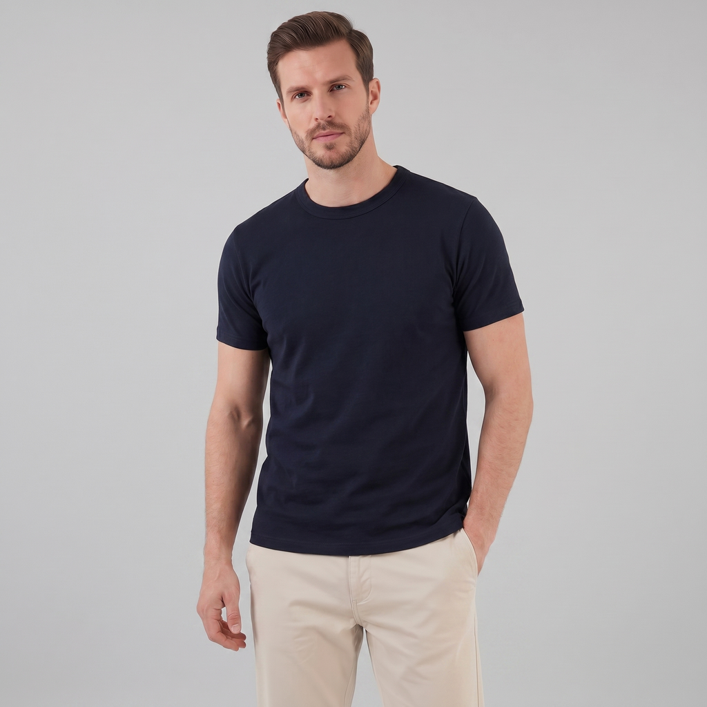 Classic Men's Crewneck T-Shirt - Soft Cotton Fabric - Casual Everyday Wear