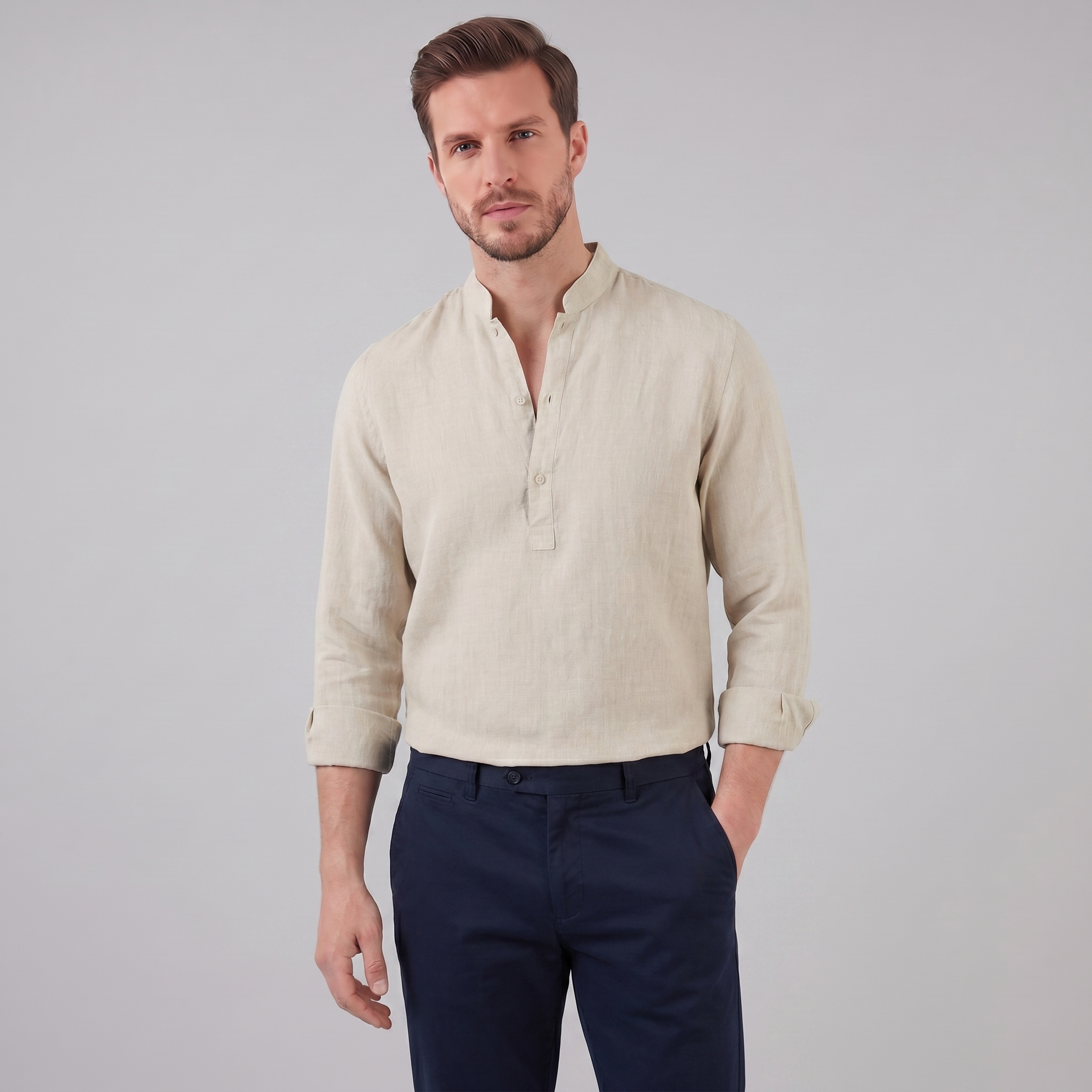 Classic Summer Shirt for Men - Lightweight Cotton, Casual Wear, Short Sleeve
