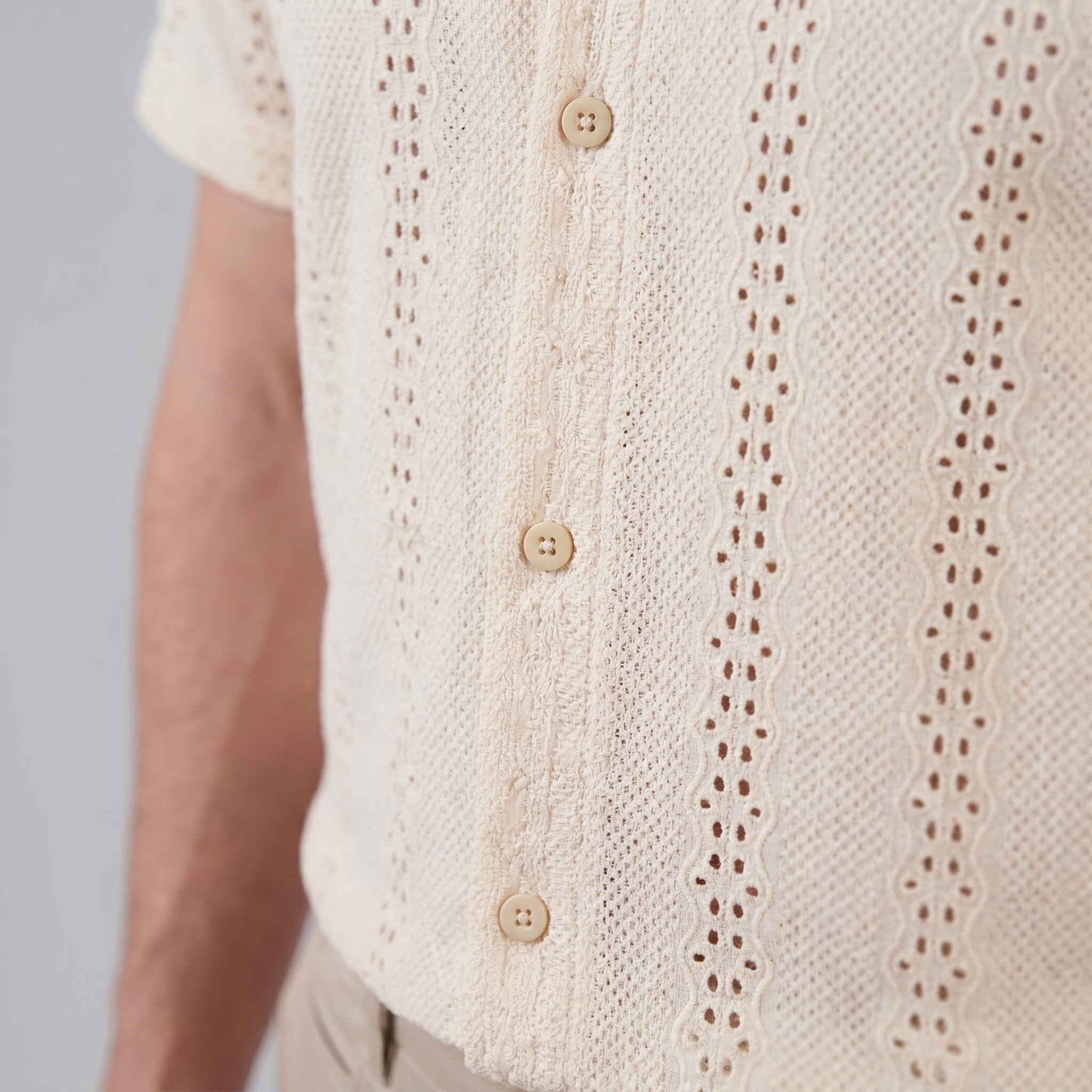 Cuban Collar Short-Sleeve Shirt for Men - Casual Cotton Summer Wear
