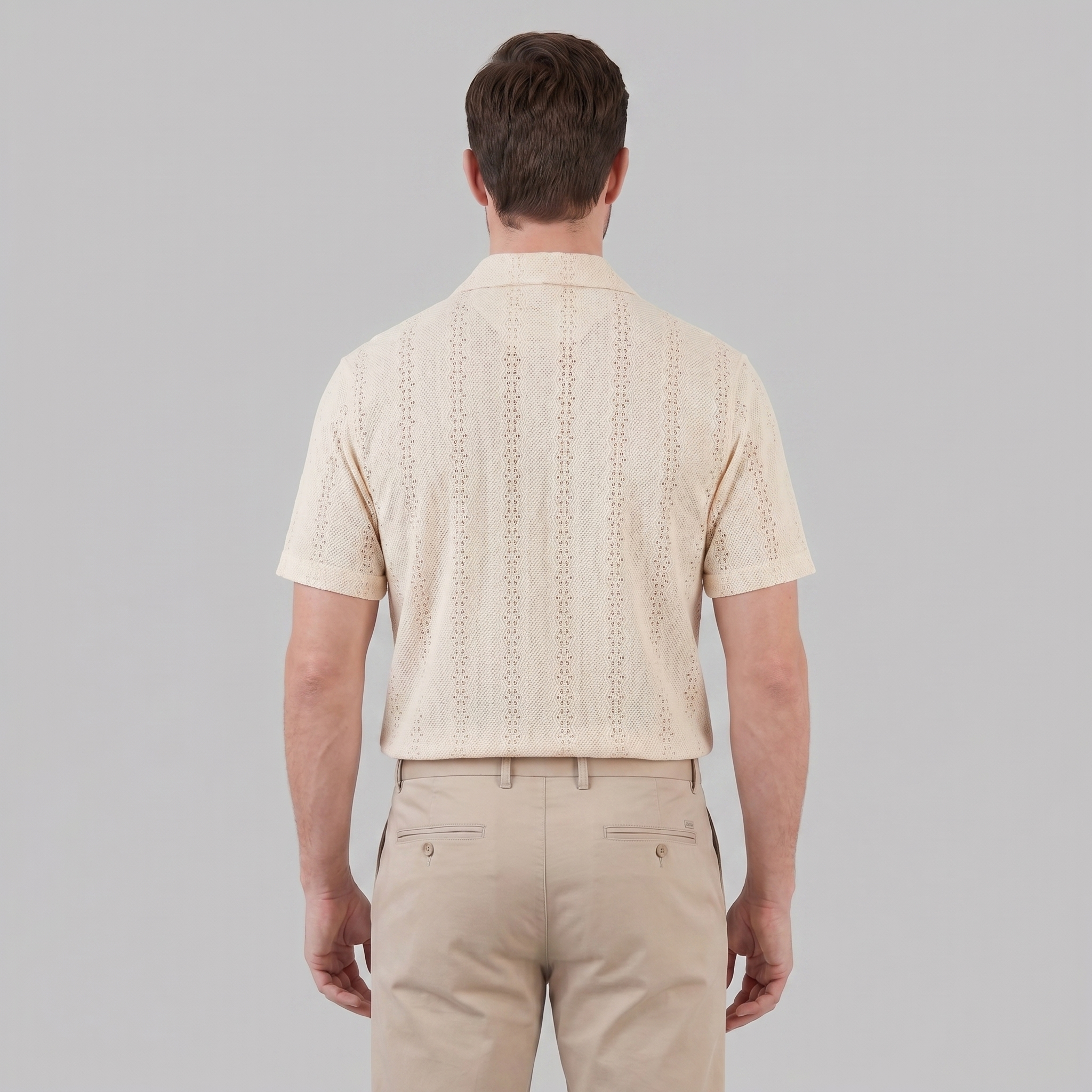 Cuban Collar Short-Sleeve Shirt for Men - Casual Cotton Summer Wear