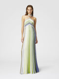 Chiffon Halterneck High-Low Ruffle Maxi Dress Women UK – Evening Gown, Wedding Guest