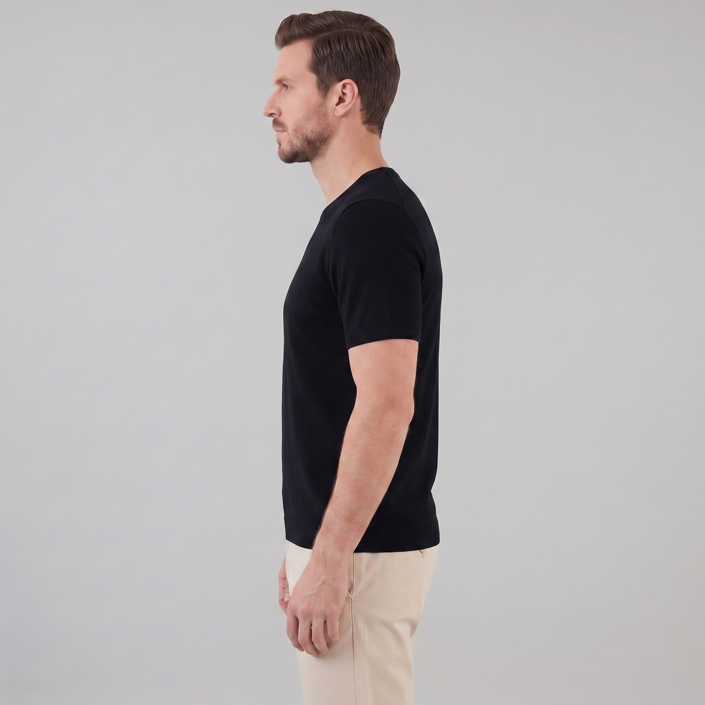 Elegant Short Sleeve T-Shirt for Men - Soft Cotton Casual Wear