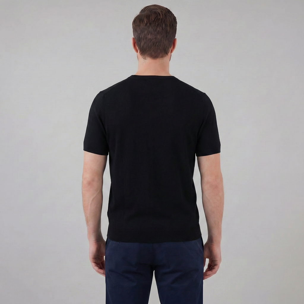 Elegant Short Sleeve T-Shirt for Men - Soft Cotton Casual Wear