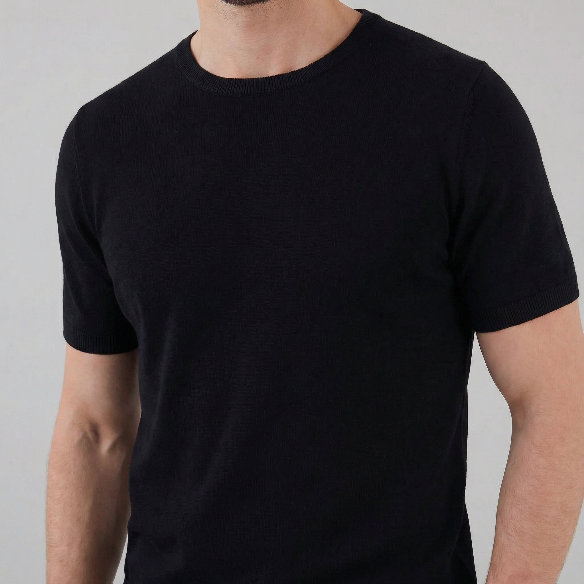 Elegant Short Sleeve T-Shirt for Men - Soft Cotton Casual Wear