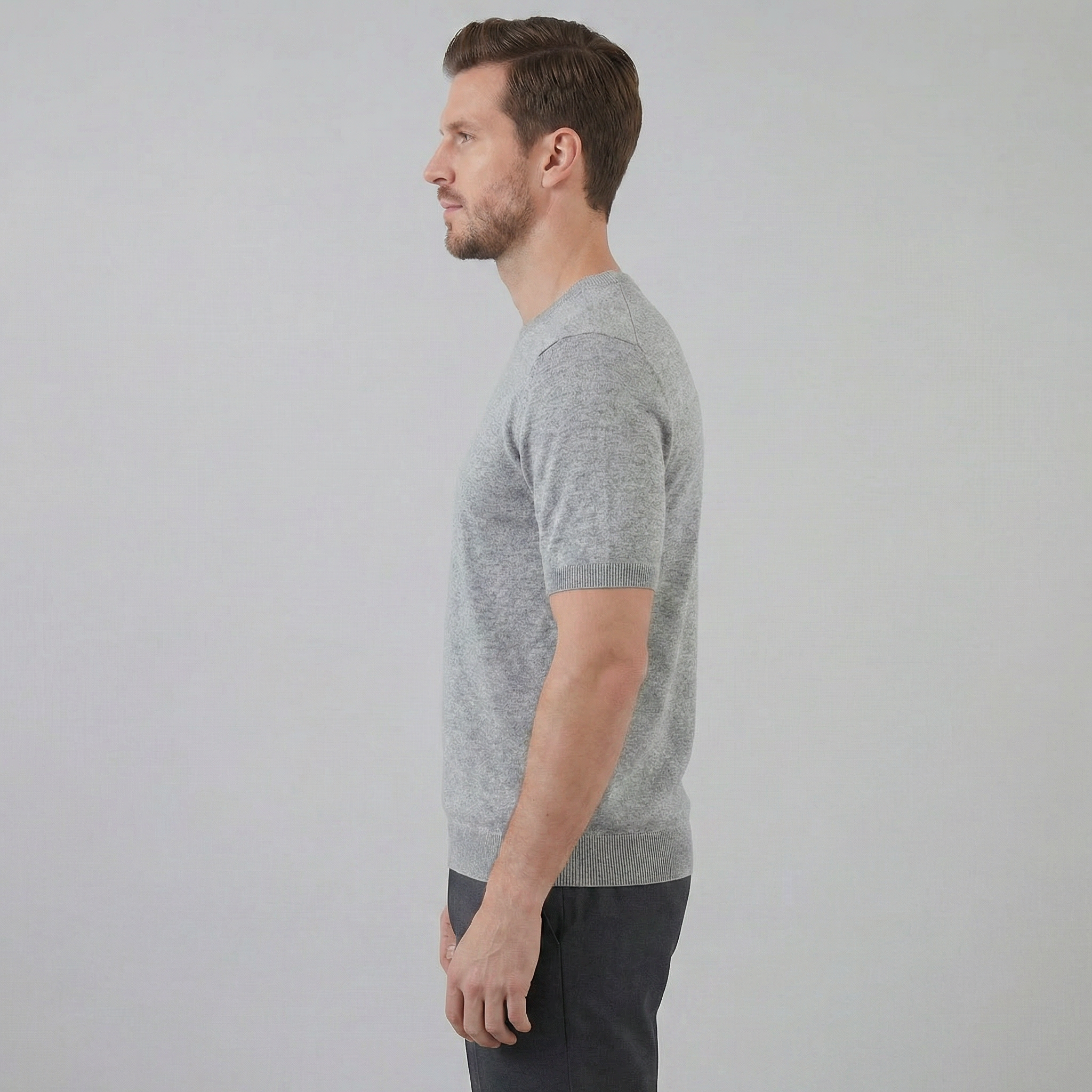 Elegant Short Sleeve T-Shirt for Men - Soft Cotton Casual Wear