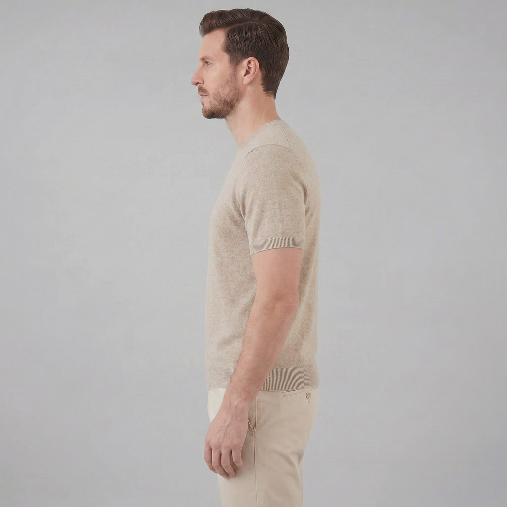 Elegant Short Sleeve T-Shirt for Men - Soft Cotton Casual Wear
