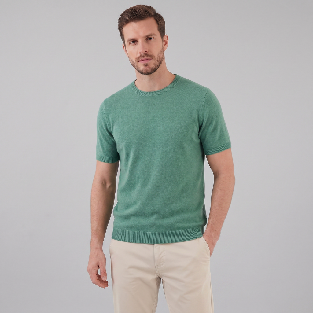 Elegant Short Sleeve T-Shirt for Men - Soft Cotton Casual Wear