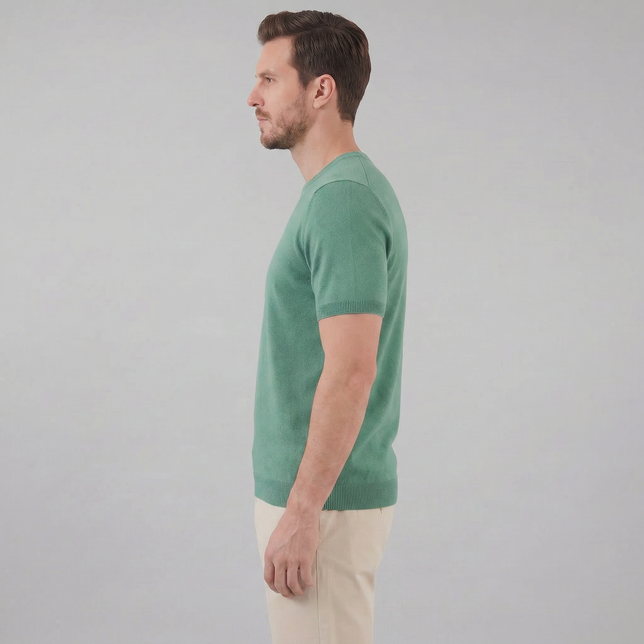 Elegant Short Sleeve T-Shirt for Men - Soft Cotton Casual Wear