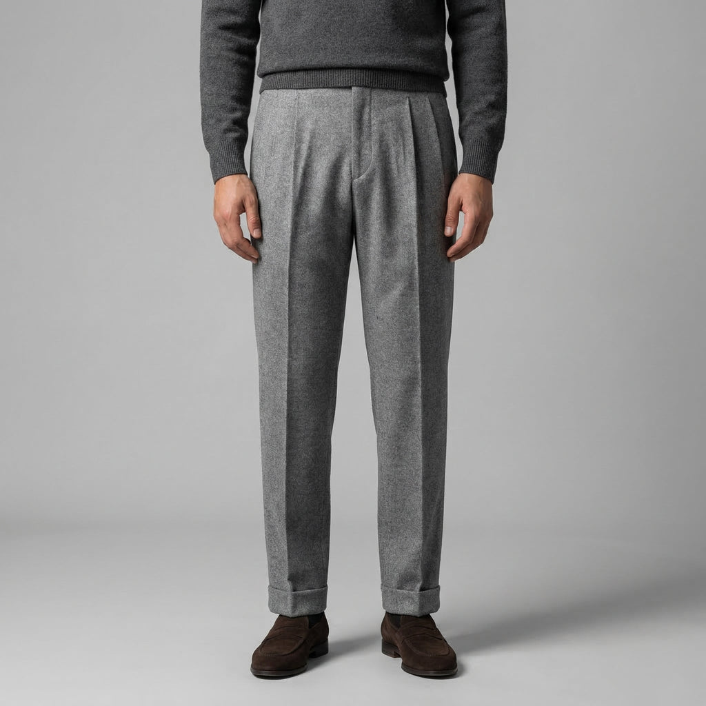 Elegant Straight Fit Men's Trousers with Side Adjuster for Formal Wear