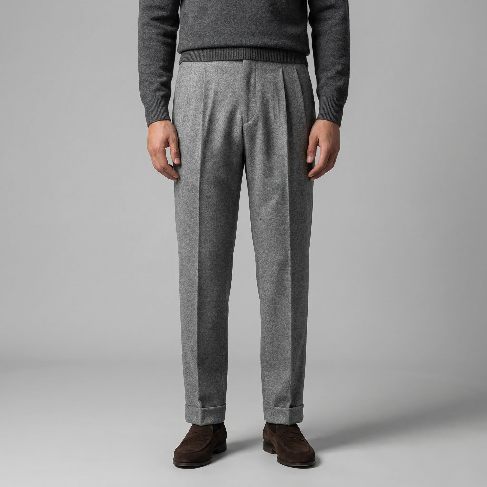 Elegant Straight Fit Men's Trousers with Side Adjuster for Formal Wear