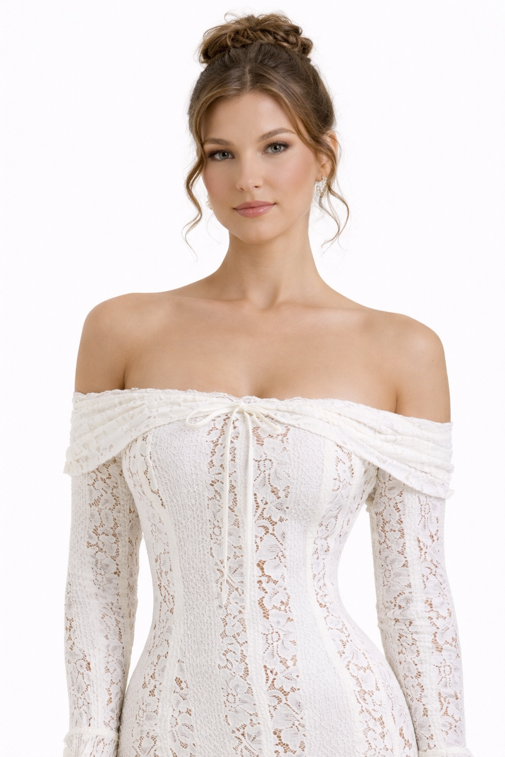 Floral Lace Dress with Mesh Lining Women UK – Wedding Guest Garden Party Evening Gown, Cocktail Attire