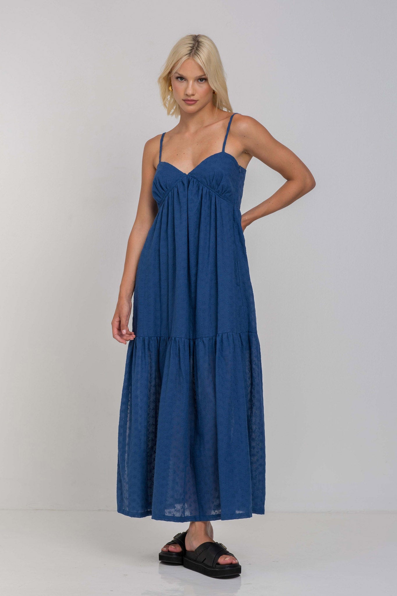 Dark Sky Midi Dress Women UK – Lightweight Fabric Wedding Guest Cocktail Evening Gown, Garden Party