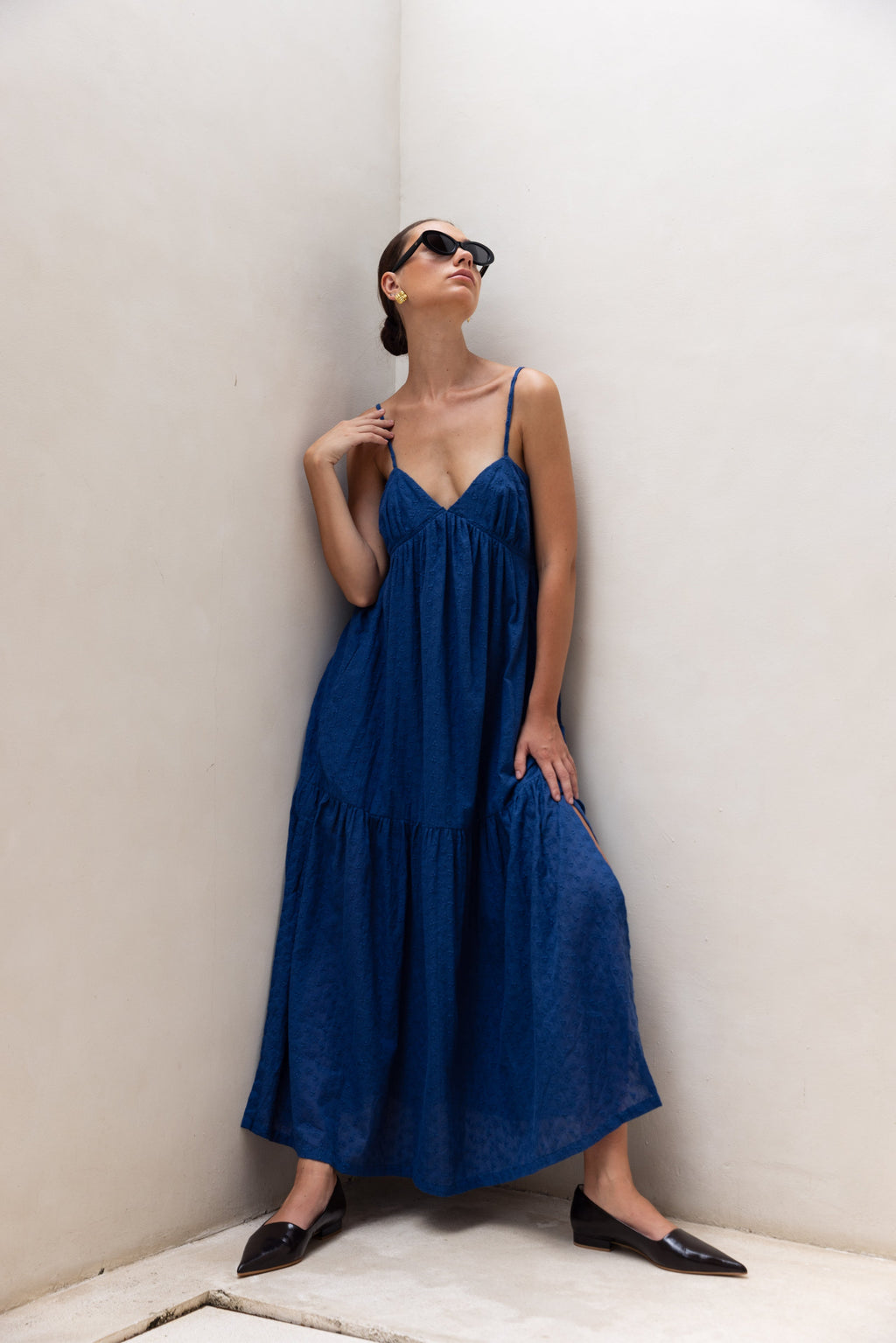 Dark Sky Midi Dress Women UK – Lightweight Fabric Wedding Guest Cocktail Evening Gown, Garden Party