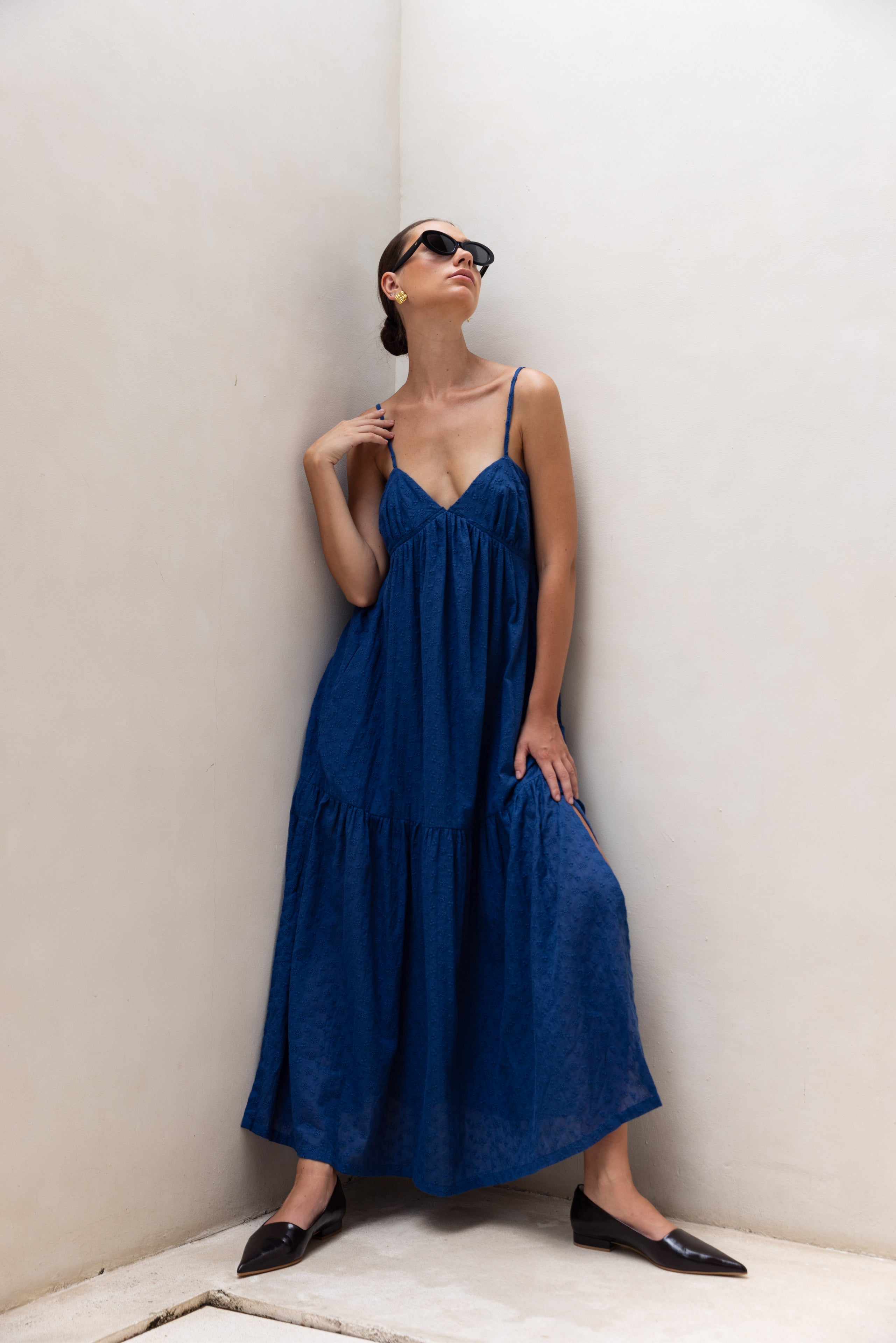 Dark Sky Midi Dress Women UK – Lightweight Fabric Wedding Guest Cocktail Evening Gown, Garden Party