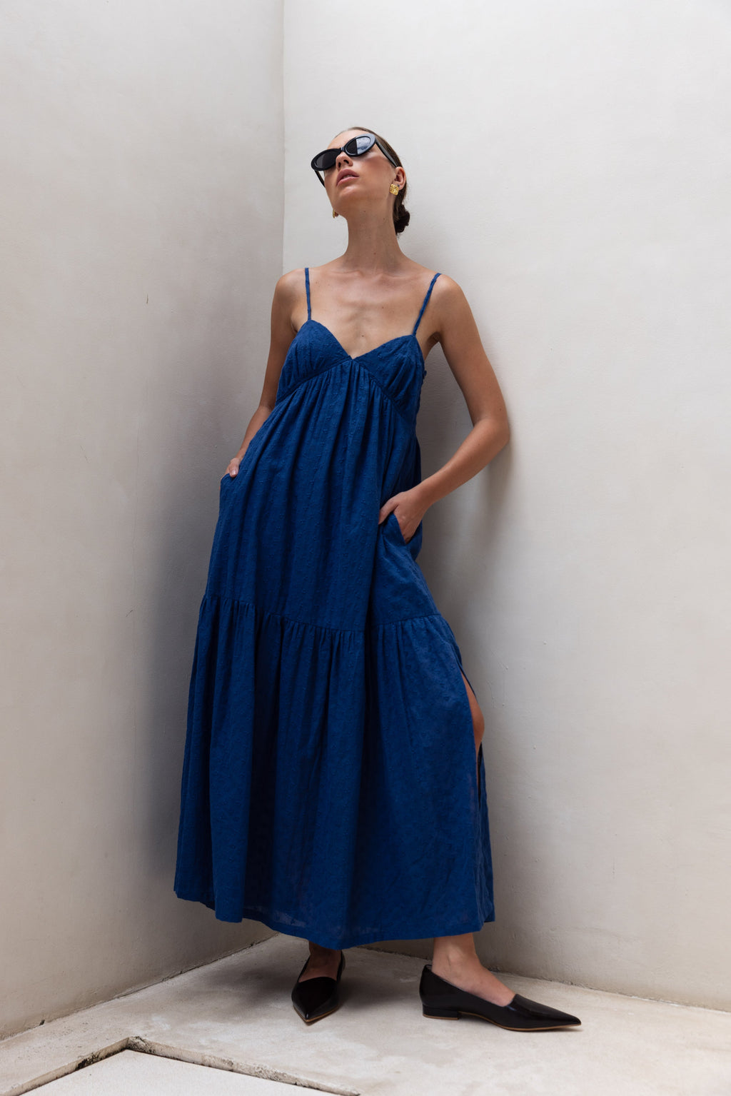 Dark Sky Midi Dress Women UK – Lightweight Fabric Wedding Guest Cocktail Evening Gown, Garden Party